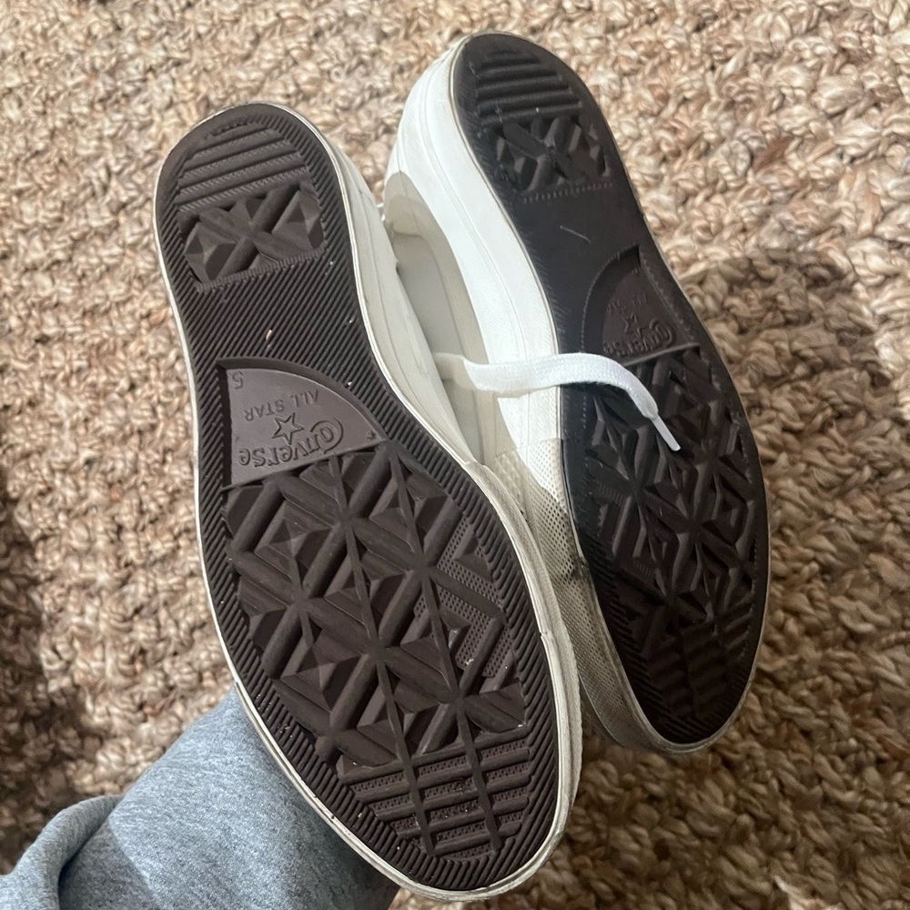 Converse Leather Platform Classic White High-Tops Chuck Taylor All Star Lift - Picture 4 of 4